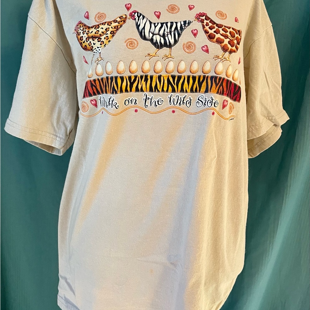 Ladies “wild side” chicken tee shirt